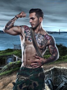 Inked And Muscled Marine Alex Minsky (1)