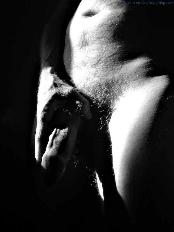 Big uncut cock in black and white