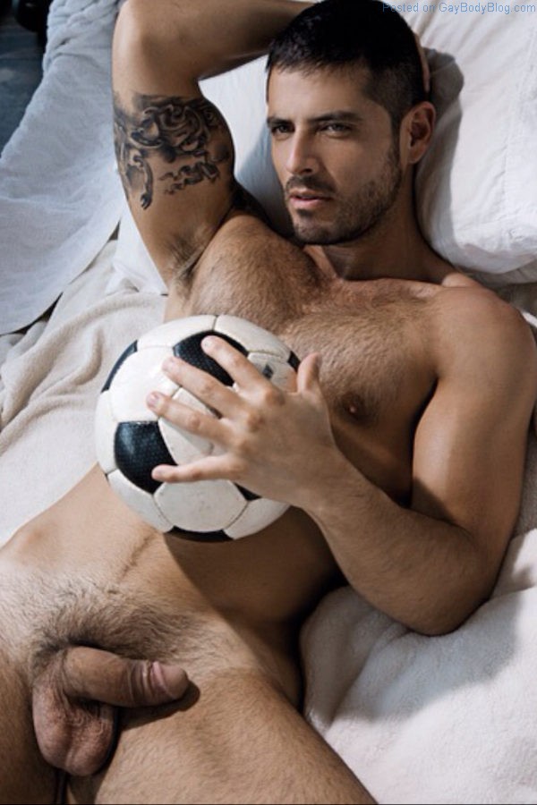 Footballer Diego Arnary with his cock out