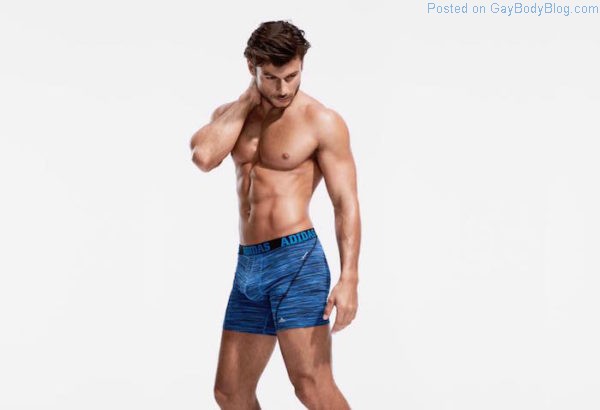 model Daniel Garofali in blue underwear