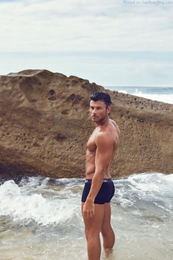 model Daniel Garofali at the beach