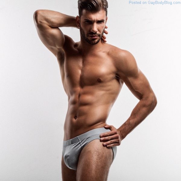 Artur Dainese displays his cock bulge in an underwear photo for Rick Day