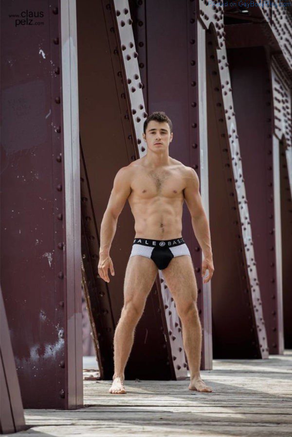 Lance Syverson stands outside in his underwear