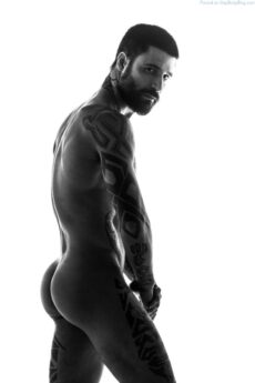male model Lucas Santarelli showing his butt