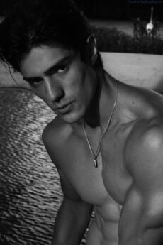 male model Luis Alberto Montero shirtless