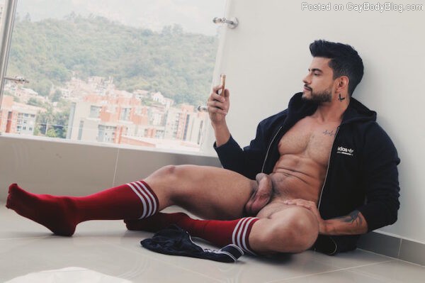 Alejo Ospina naked and showing his lovely big cock