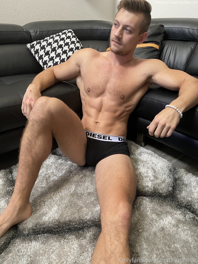 Austin Norman in his snug black underwear