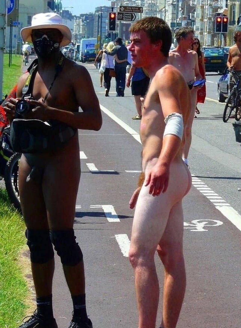 hot guys get naked in the sun for a nude bike event