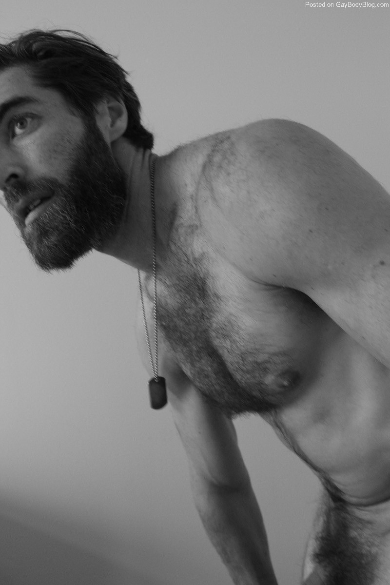 Hairy man Matt shirtless and getting naked