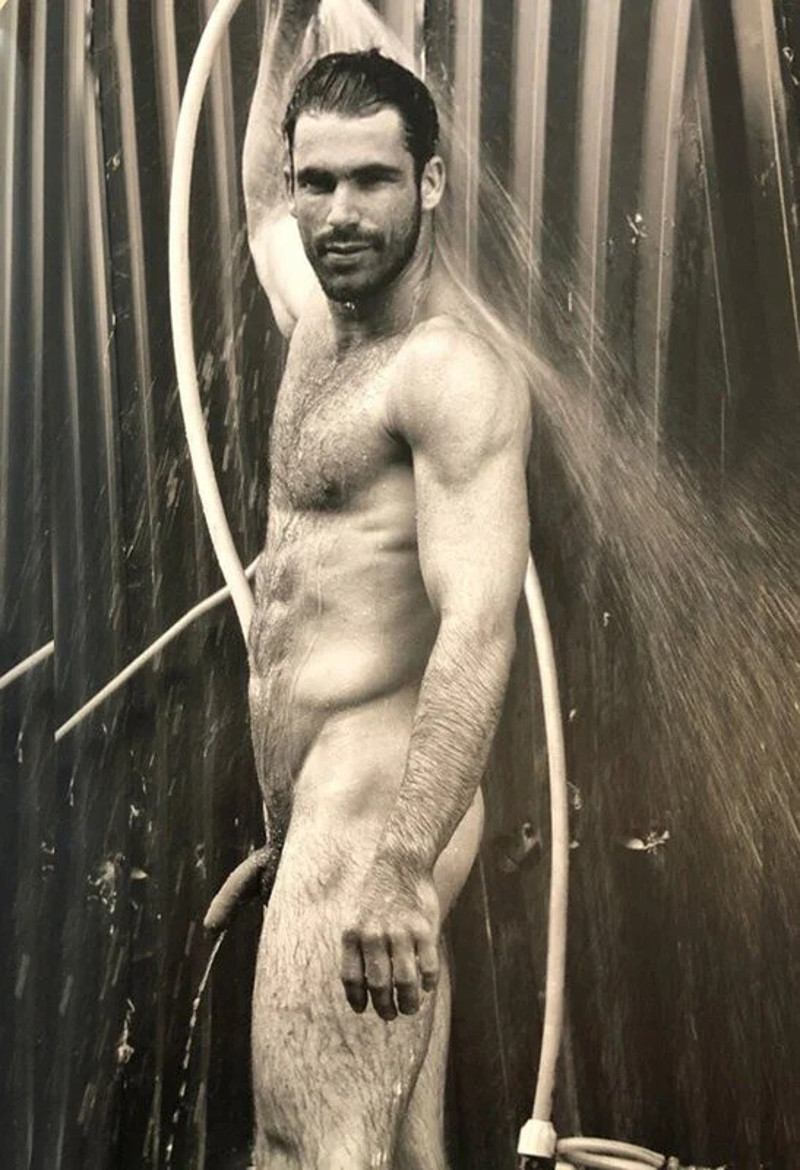 male model Julian Ardley naked and wet