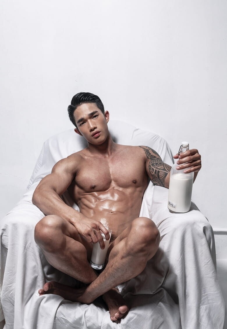 Woraphong Rodthong enjoys a glass of milk