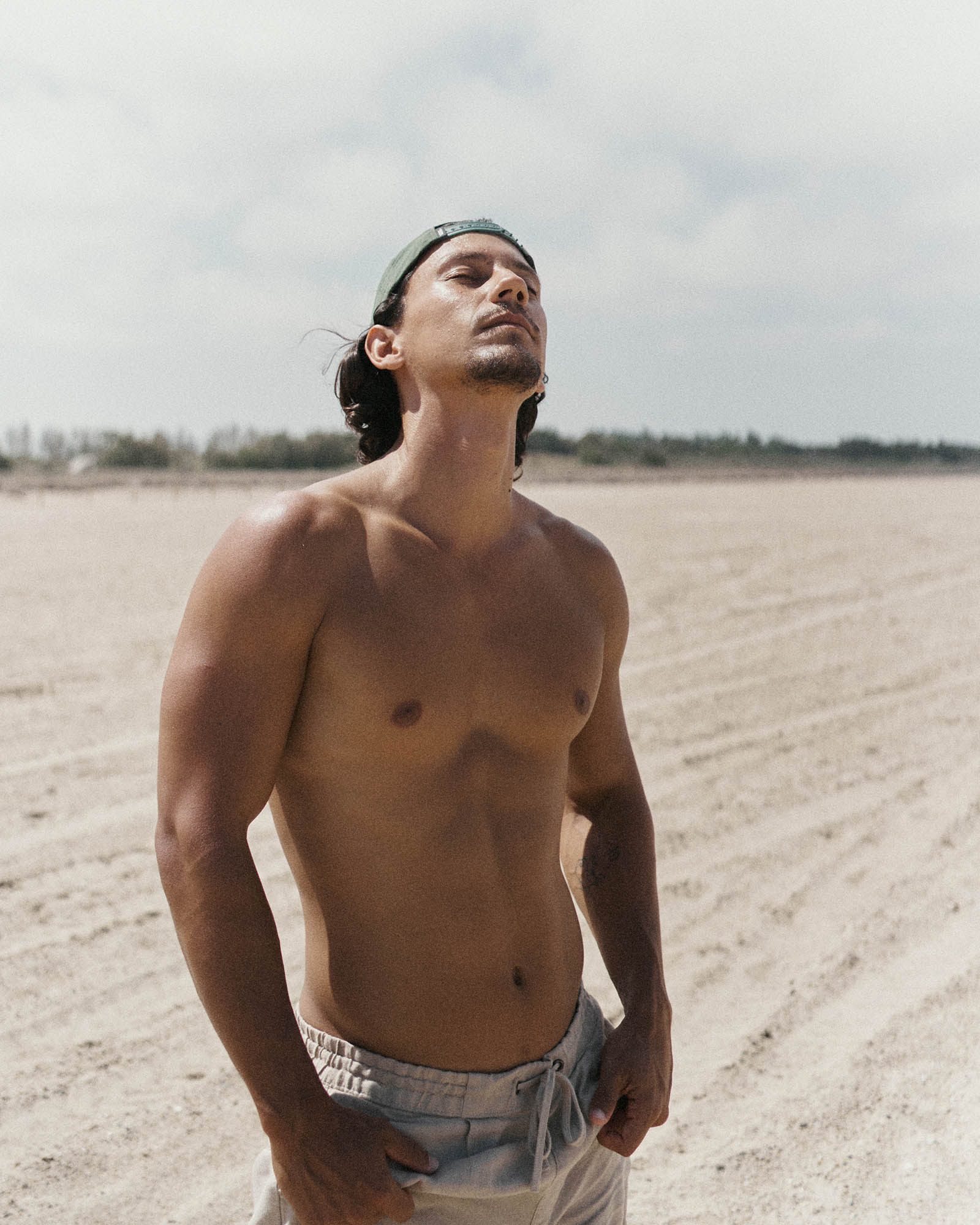 Spanish jock model Javier at the beach