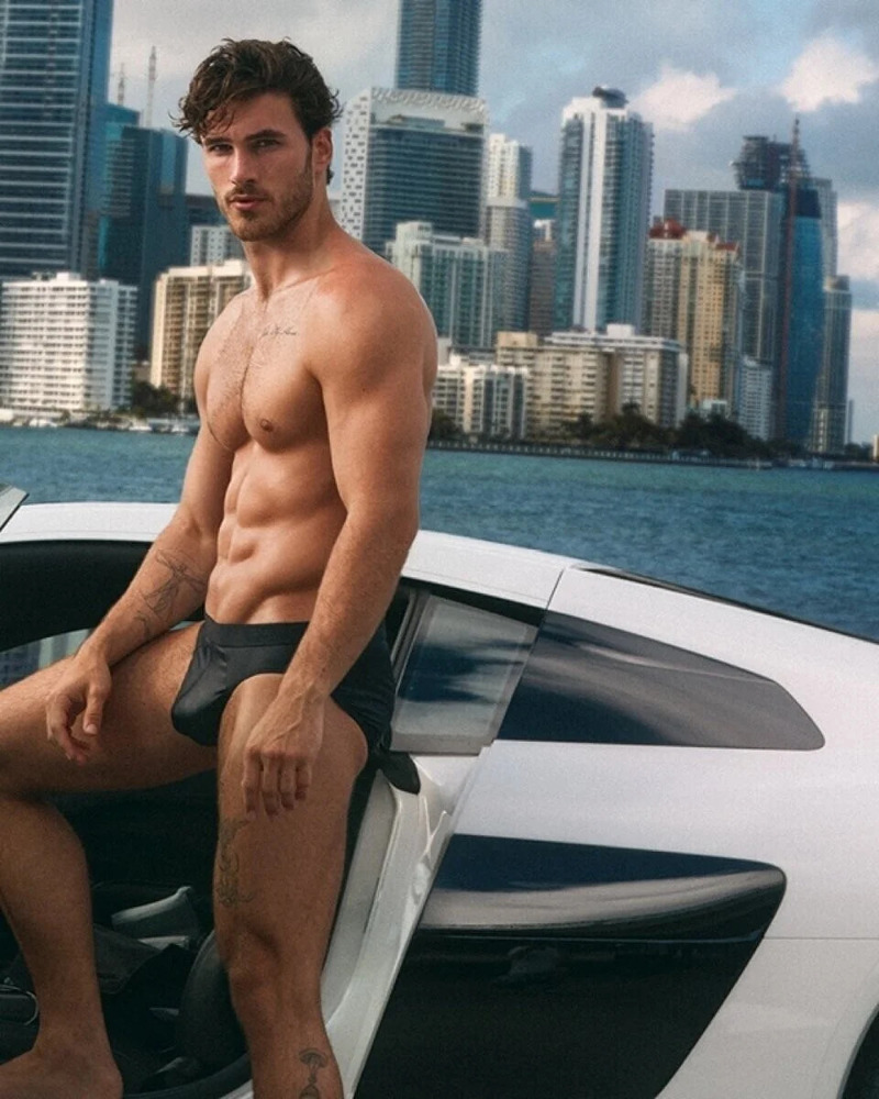 Michael Yerger bulging in swimwear