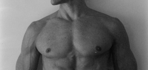 Nude Muscle Model In Black White 1